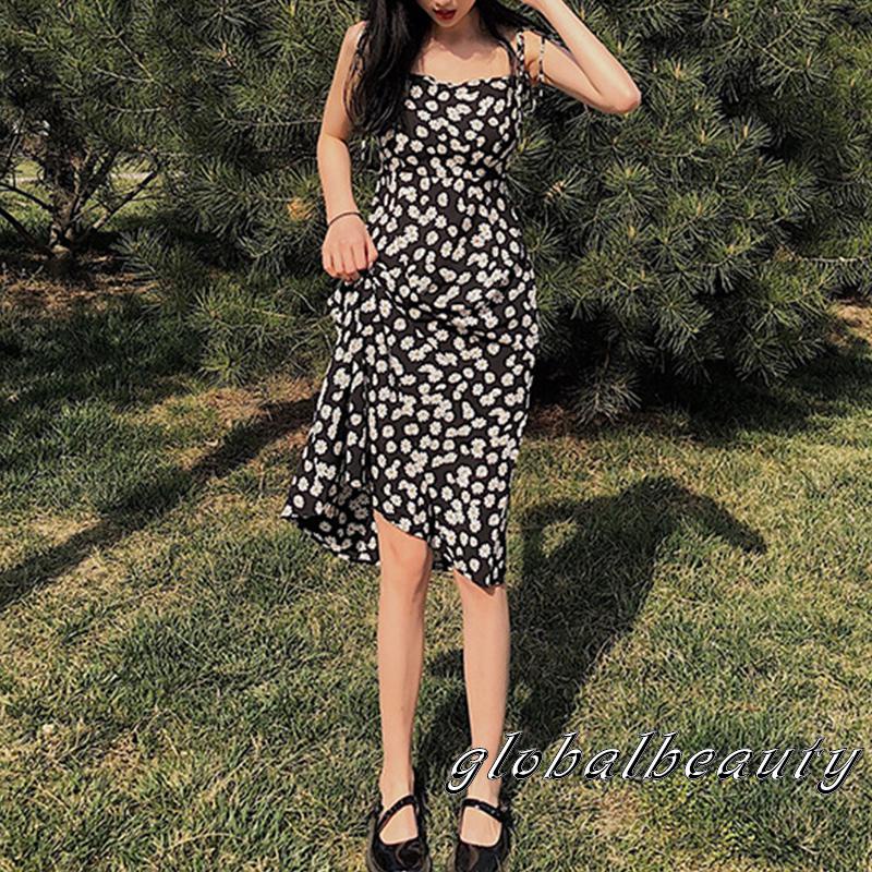 Đầm Chữ A Hai Dây Cổ Thuyền Họa Tiết Hoa Cúc Nhỏ Thời Trang Cho Nữ | BigBuy360 - bigbuy360.vn