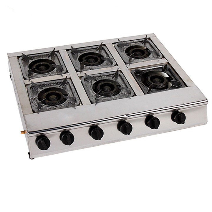 Bếp gas 6 họng công nghiệp chuyên mỳ cay, bánh xèo (Hàng loại 1)