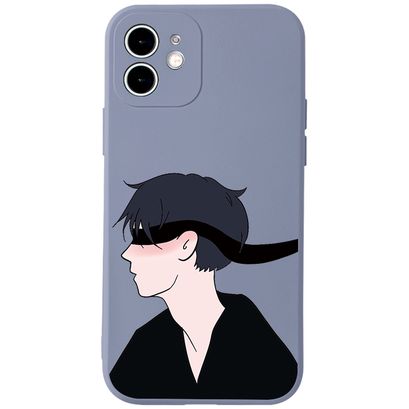 Ốp lưng JURSUE hoạt hình cặp đôi dễ thương đẹp cho iPhone 13 12 11 Pro Max SE 2020 X XR XS 8 7 ip 6S 6 Plus kute Y1863