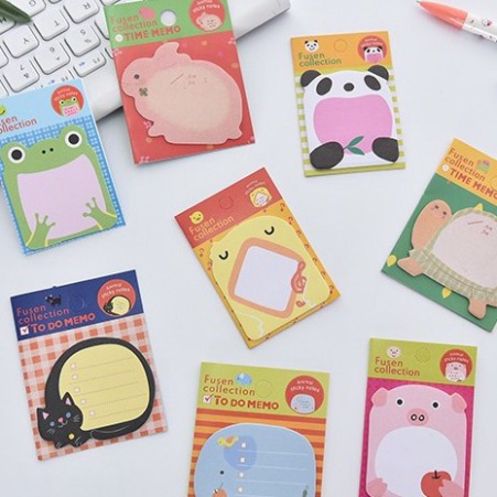 Giấy Note cute hình con vật (set 20 tờ) - Giấy Note Sticker Trang Trí Sổ/ Góc Học Tập