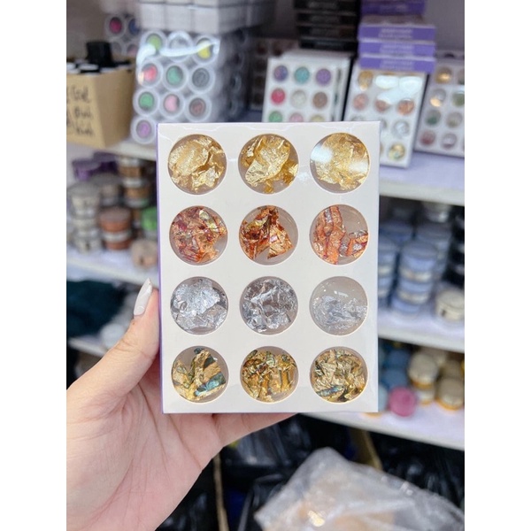 Set Giấy Bạc,Giấy Nhún 4Màu Làm Nail