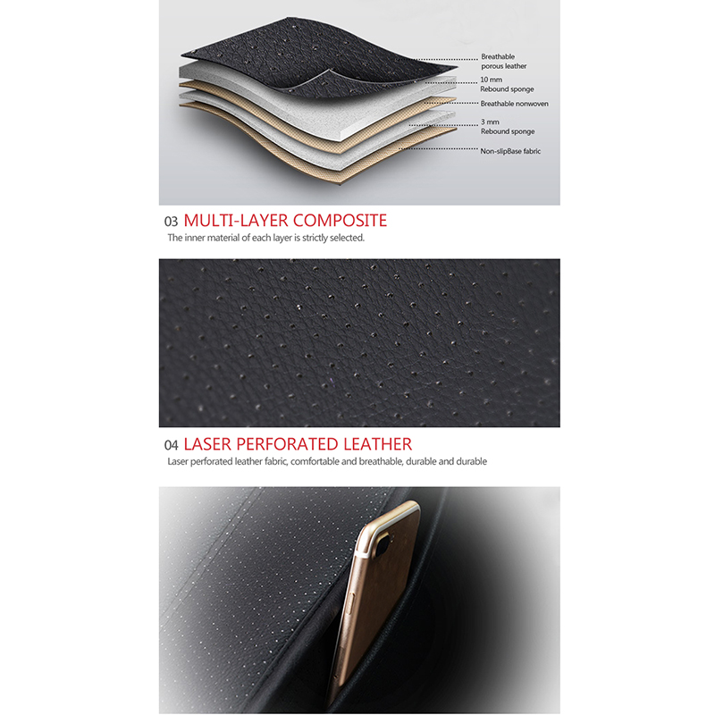 Set 1 / 2 / 3 bọc ghế ô tô SEAMETAL bằng da PU thoáng khí chất lượng cao