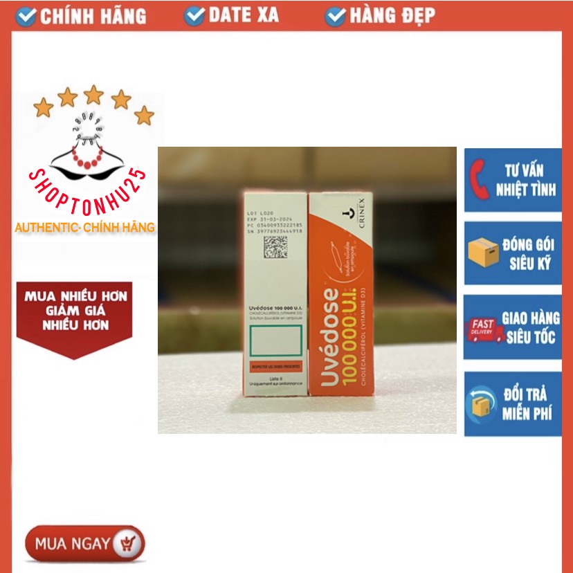Vitamin D3 Uvedose - 1 Liều Cho 3 Tháng 100000 UI