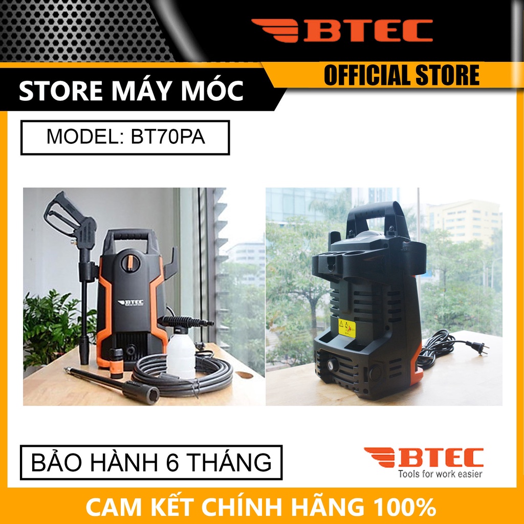 MÁY RỬA XE CAO ÁP BTEC BT70PA 1400W - HÀNG CHÍNH HÃNG