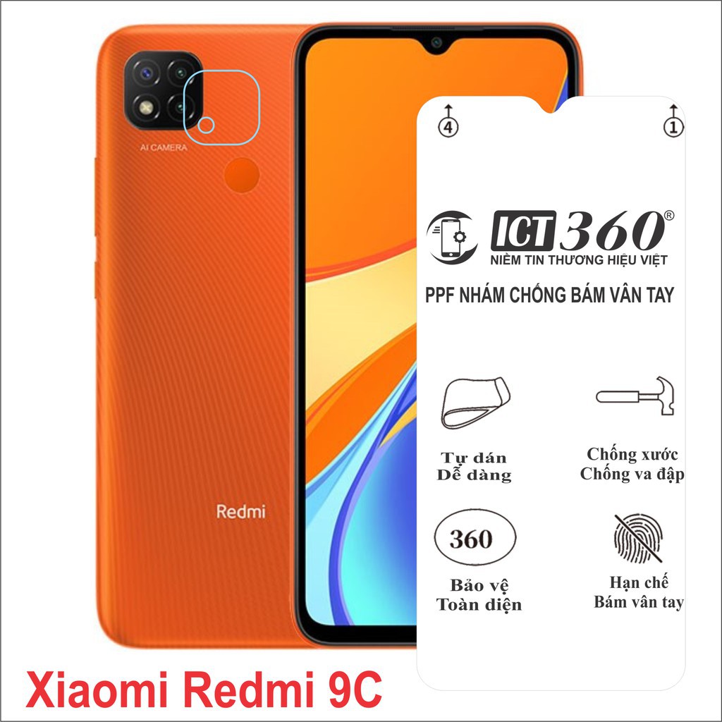 Kính Cường Lực, Dán PPF 4 Lớp, Kính bảo vệ camera XIAOMI Redmi 9C, Redmi 9A