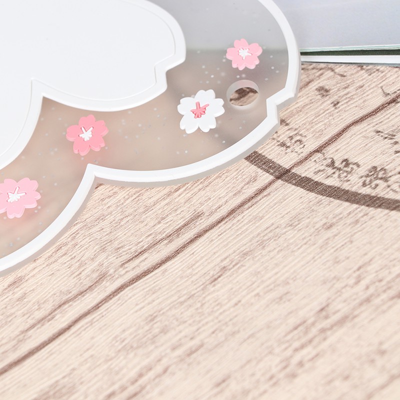 Ly Thủy Tinh Chống Trượt Họa Tiết Hoa Anh Đào Dễ Thương