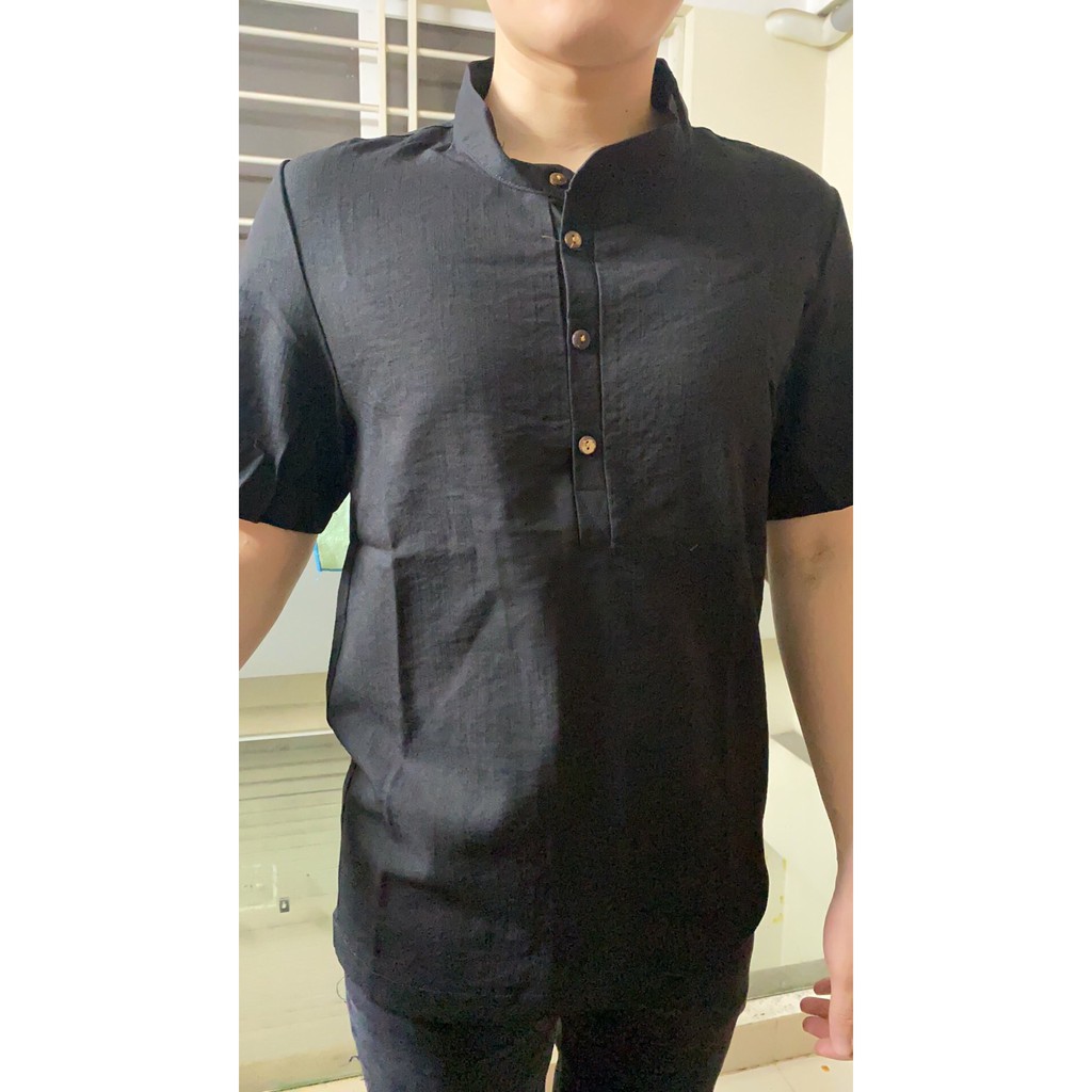 Đũi Nam Cổ Tàu Ngắn Tay  AV-THOITRANGNAM Áo Sơ Mi Chất Đũi Thoáng Mát Đẹp Cao Cấp AV AD63 | BigBuy360 - bigbuy360.vn