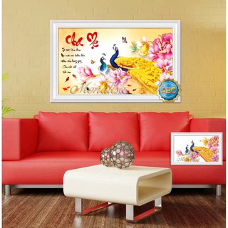 Tranh đính đá công cha mẹ. kích thước: 80*50cm