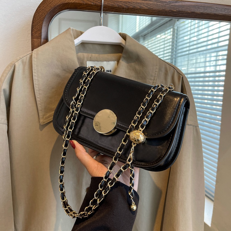 Túi Đeo Chéo Dáng Vuông Nhỏ Phối Dây Xích Thời Trang 2022 Cao Cấp