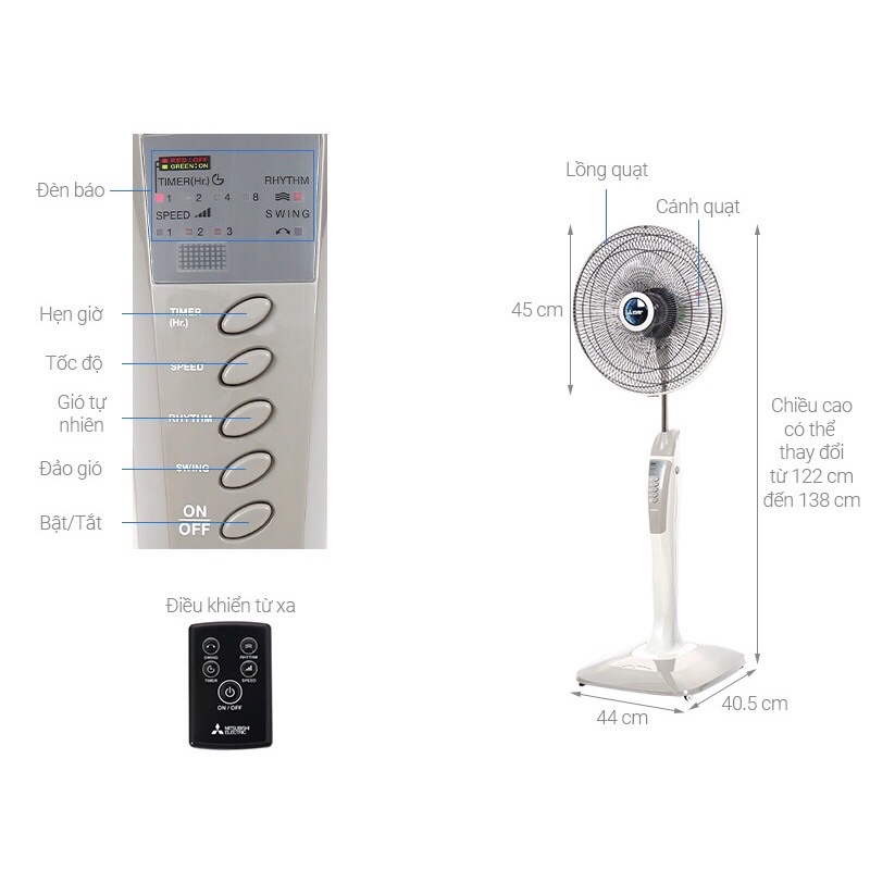 Quạt Đứng Mitsubishi LV16-Ra SF-GY