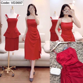 Đầm 2 dây bèo eo có mút ngực