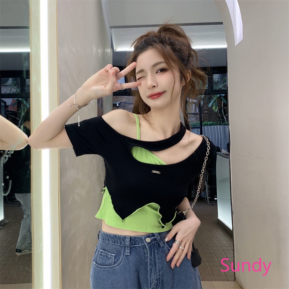 Áo Kiểu Vạt Chéo Màu Sắc Trẻ Trung Quyến Rũ Dành Cho Nữ