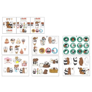 sticker ba anh em gấu bare bear cắt rời size to SCI11 có bao giấy cute dễ thương bullet journal