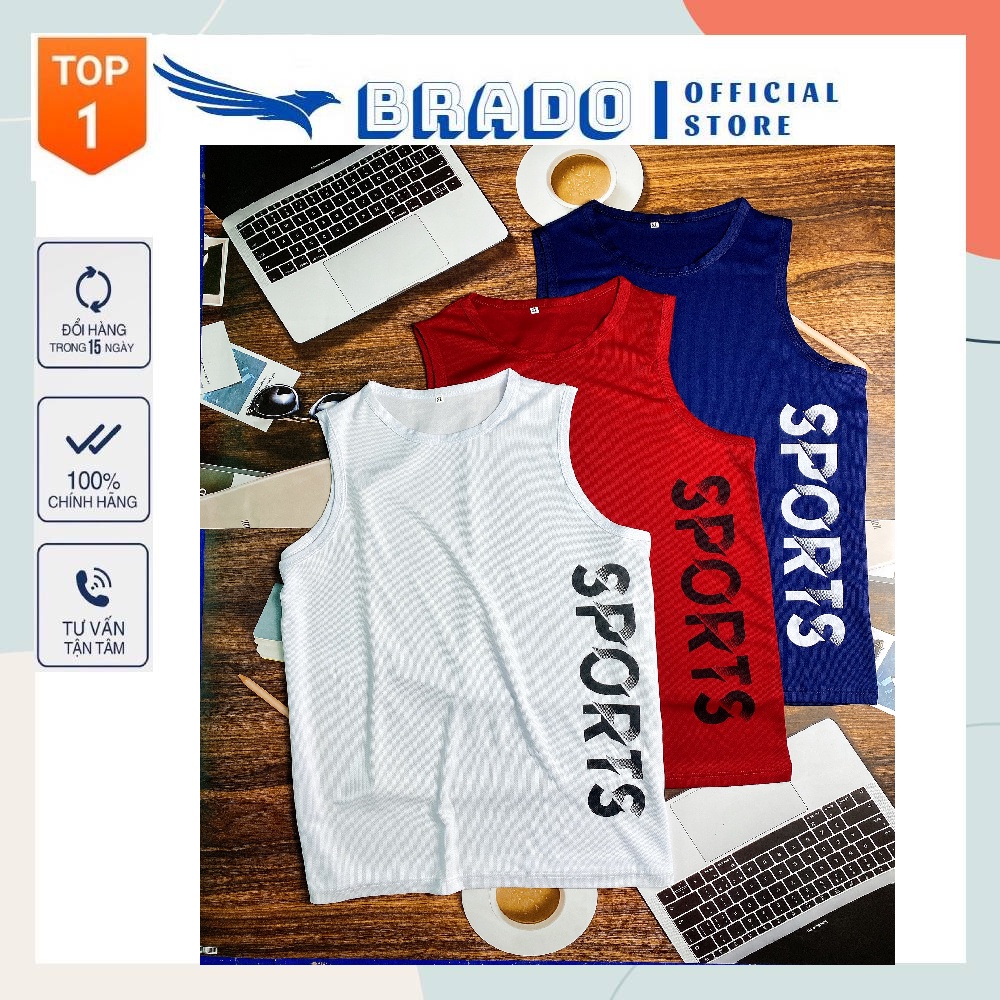 Áo ba lỗ 𝐒𝐏𝐎𝐑𝐓𝐒, áo tập gym, thể thao, chạy bộ nam chất vải Thun Mè Thái cao cấp siêu thoáng mát