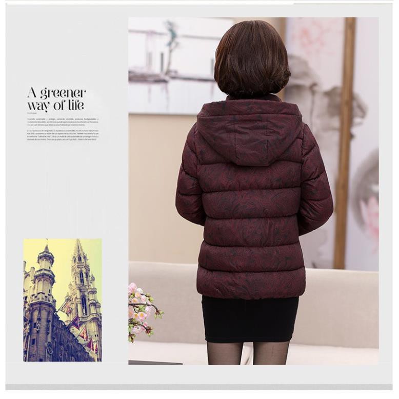 Áo khoác phao cho người già, áo khoác phao siêu nhẹ cao cấp cho mẹ ấm