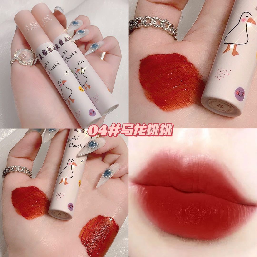 [Hàng mới về] Son môi màu nhung lì lâu trôi thiết kế vỏ hình chú vịt dễ thương | BigBuy360 - bigbuy360.vn
