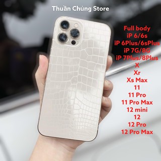 Dán lưng ppf vân da cá sấu full mặt lưng cho iphone 6G/6Plus/7/7P/X/XS Max/11/11Pro Max/12/12Pro/12 Pro Max PKTC