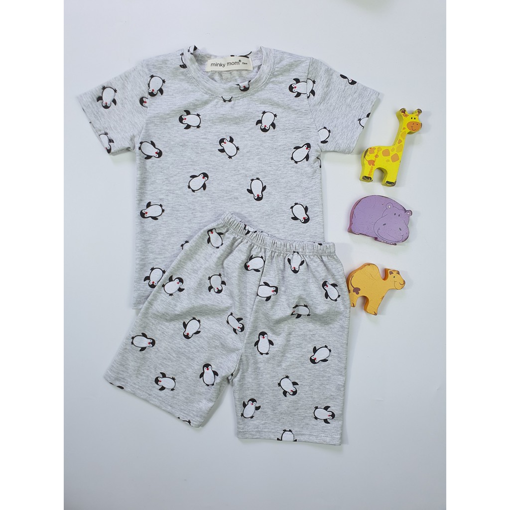 Bộ Cộc Tay MINKY MOM COTTON 100% In Hình Toàn Thân Cho Bé TN-IN22