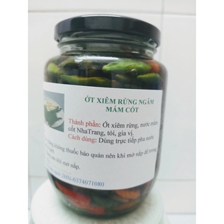 Ớt xiêm xanh ngâm mắm cốt cơm lọ thuỷ tinh 780g