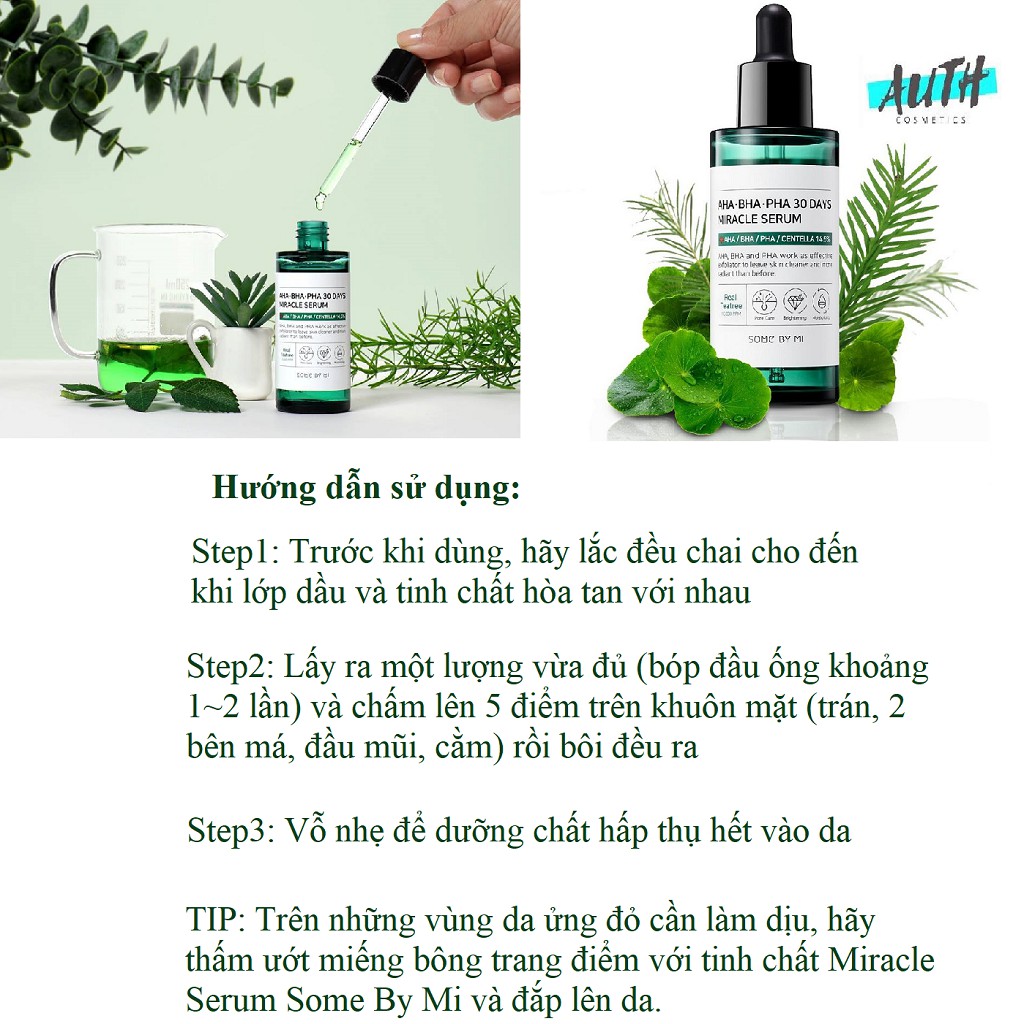 Serum Some By Mi, Tinh chất ngừa mụn hiệu quả cho da mụn Some By Mi AHA-BHA-PHA 30 Days Miracle Serum 50ml Auth Hàn Quốc