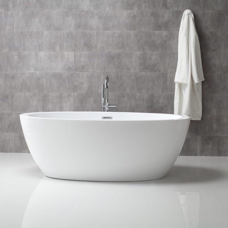 Bồn tắm đặt nằm hình ovan Chất Liệu Acrylic