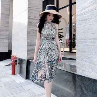 Váy yếm hoa khoét ngực V468 KYMIE