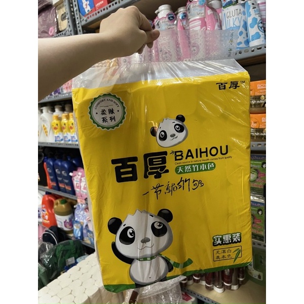 BỊCH 36 CUỘN GIẤY VỆ SINH GẤU TRÚC BAIHOU SIÊU DAI - SIÊU TIẾT KIỆM