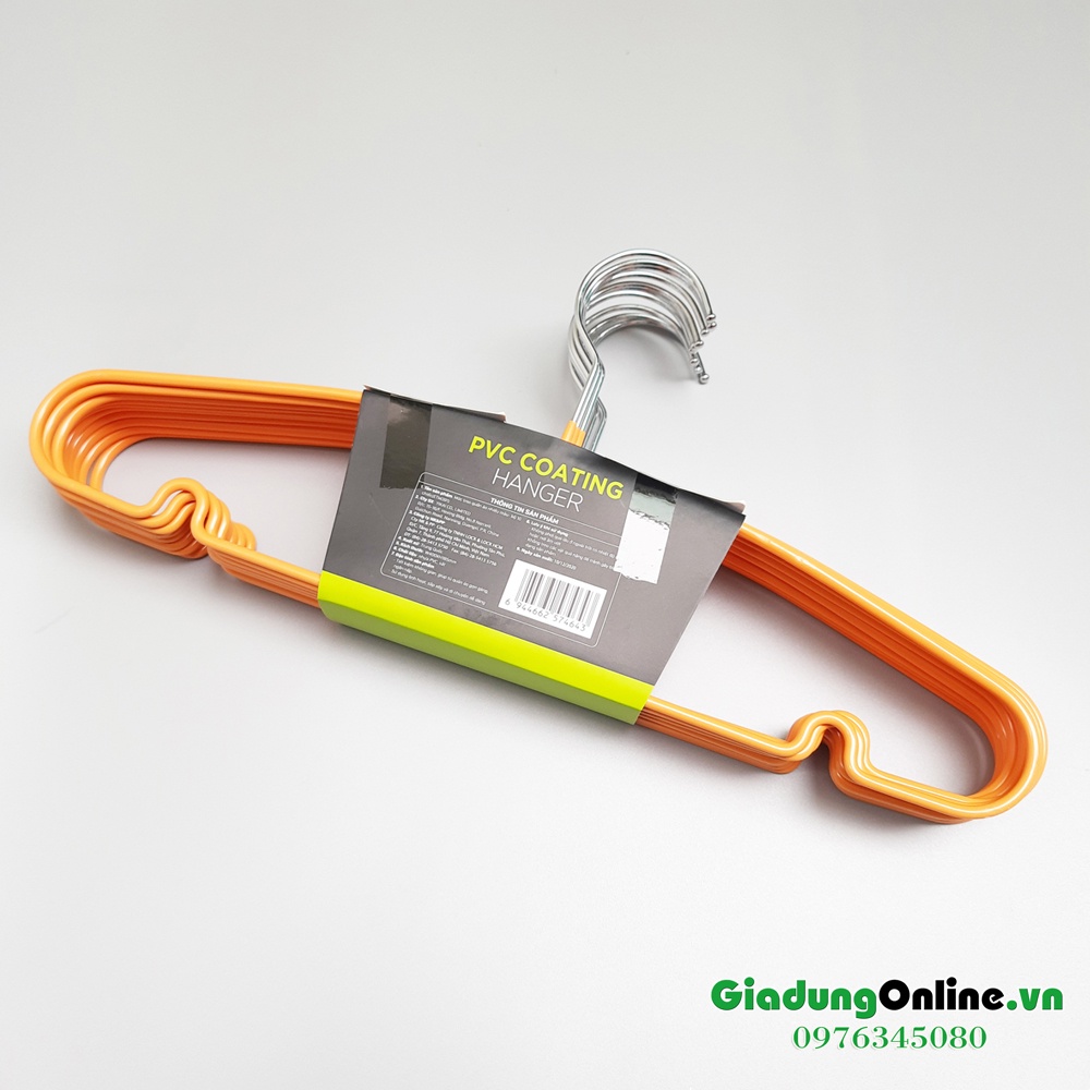 Bộ 10 Móc Treo Quần Áo Ettom Bằng Kim Loại Bọc Nhựa PVC Lock&amp;Lock ETM391 - Larva Store