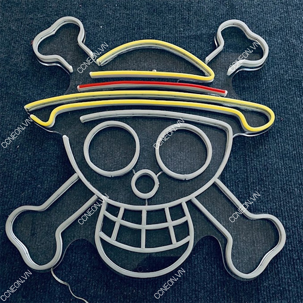 Đèn Led Neon Trang Trí Logo ONE PIECE - ANIME NEON SIGN kích thước 40x40 cm