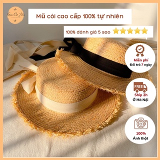 Mũ cói nón cói Gaucho nơ dài Tiệm Cô Hìn làm từ cói raffia tự nhiên ship trong 1h đóng thùng không lo hỏng