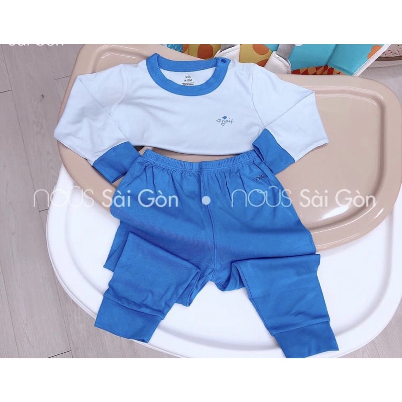 Bộ cài vai dài tay petit hoạ tiết cho bé Nous