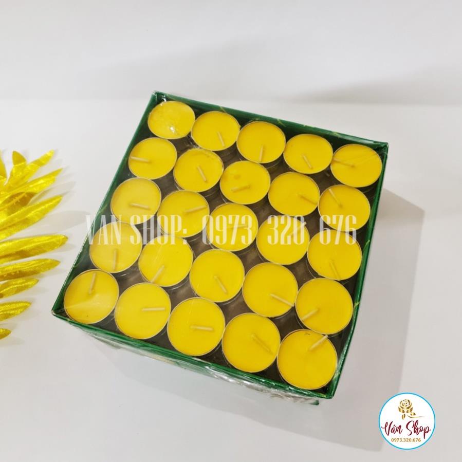 Nến tealight bơ sáp 100 viên hộp không mùi không khói đen,an toàn
