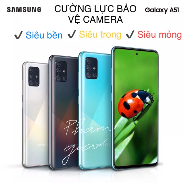 Dán cường lực camera Samsung Galaxy A51 siêu bền, siêu trong