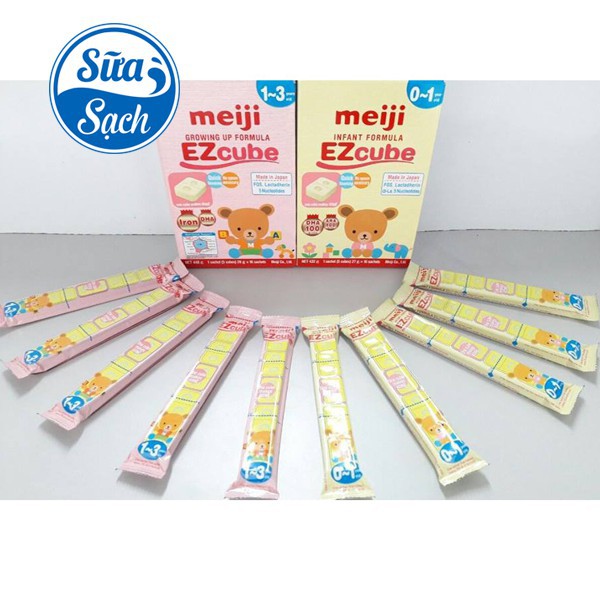 [GIÁ TỐT] Sữa bột Meiji Thanh Nhập Khẩu số 0/ số 1 27g (bán lẻ thanh) date mới