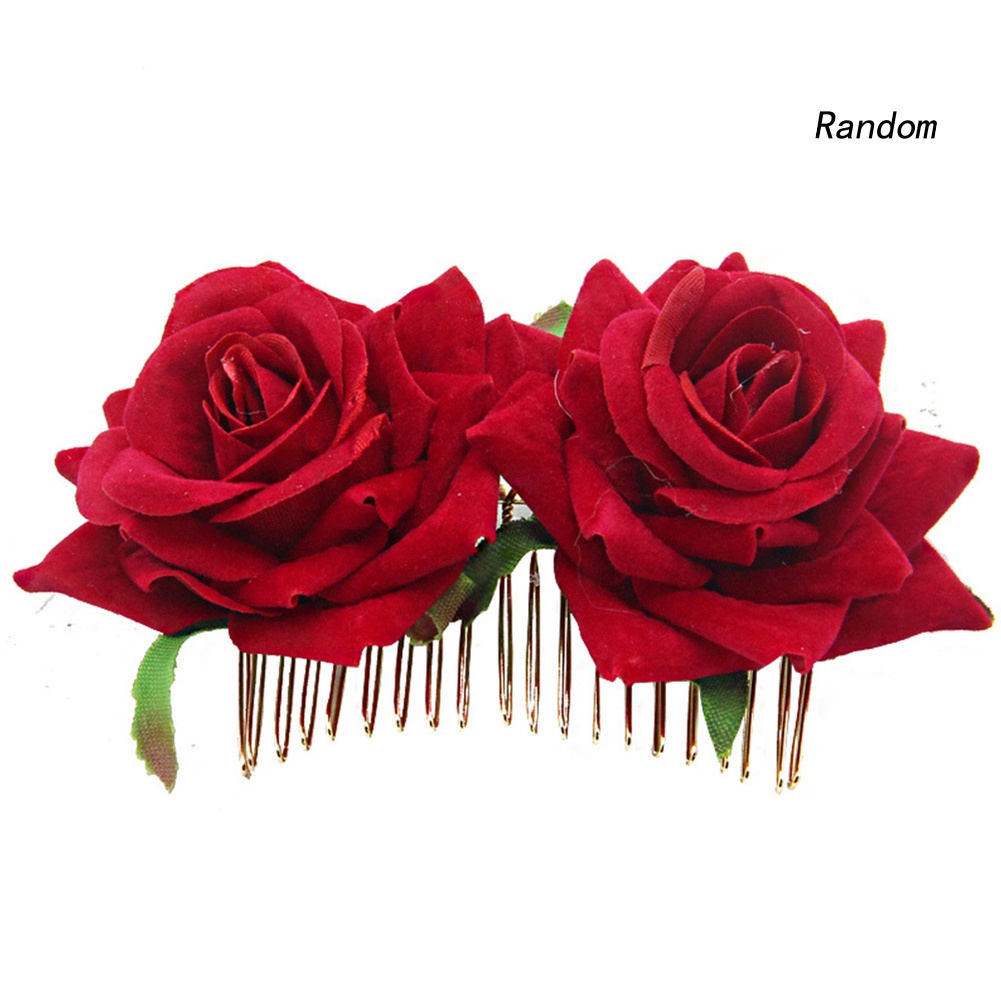 Lược Cài Tóc Hình Hoa Hồng Dành Cho Cô Dâu