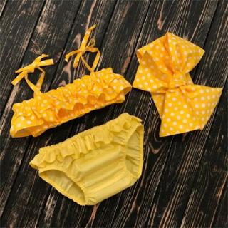 Set bikini hai mảnh dây xòe dễ thương cho bé gái