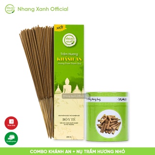 [COMBO 2 HỘP] Nhang Trầm Hương Khánh An 30cm - Hộp 200gr và Trầm Nụ Nhỏ - Hộp 60 viên