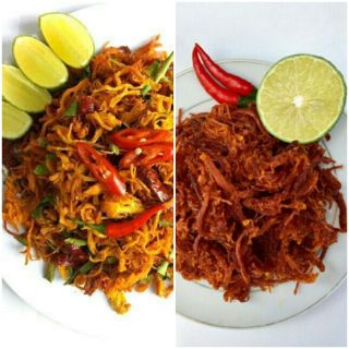 500gr khô gà lá chanh và 500gr khô bò sợi (heo giả bò)