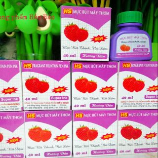 Mực bút máy Hương Dâu - set 3 lọ - Màu tím