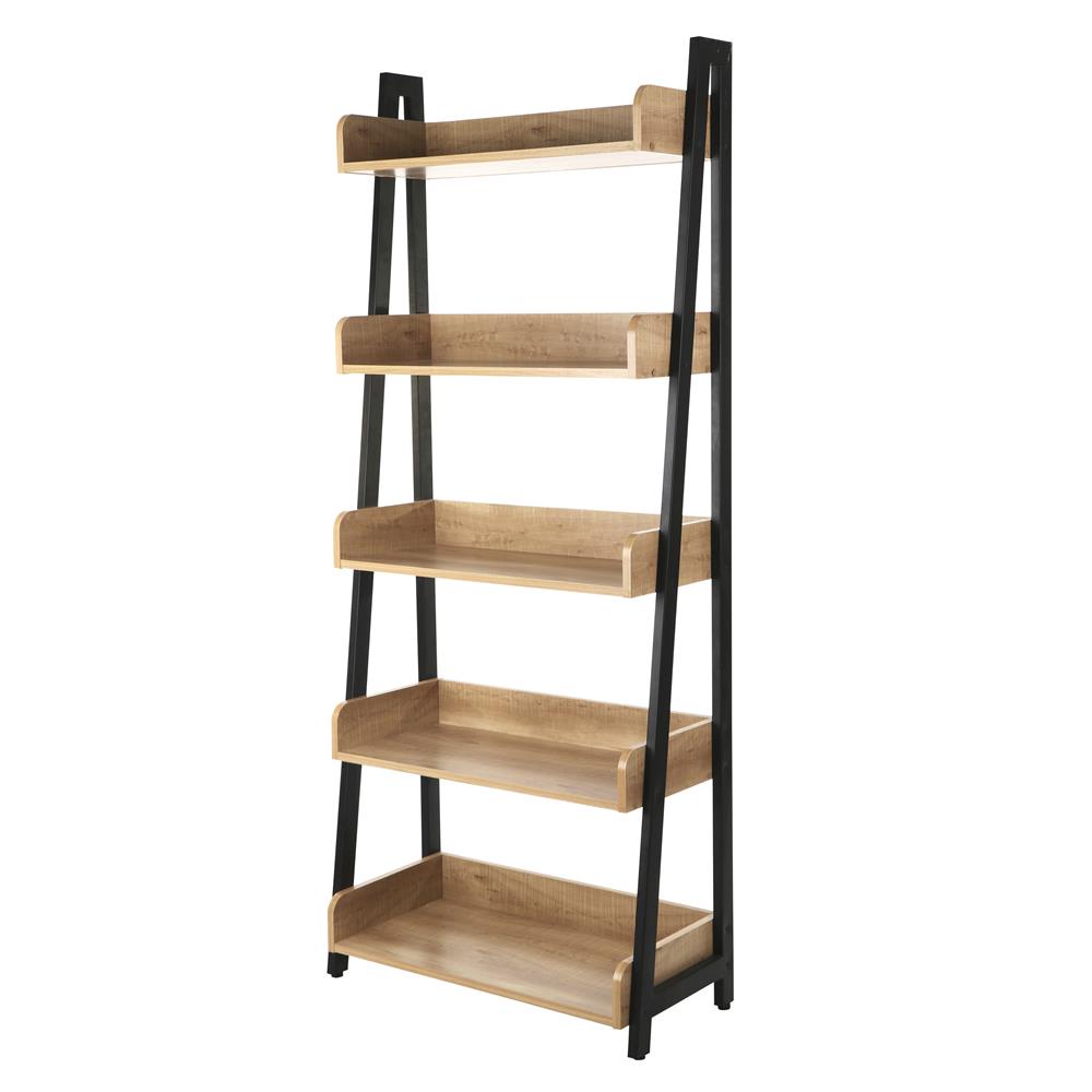 HomeBase FURDINI Bộ kệ 5 tầng MDF khung thép GEBBER Thái Lan W76xH160xD33cm màu gỗ