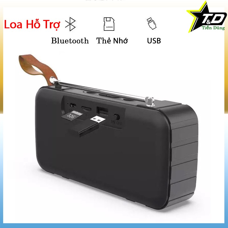 loa bluetooth kimiso KMS-303 chạy thẻ nhớ TF , cổng USB đài FM- Loa mini có ăng teng để nghe đài