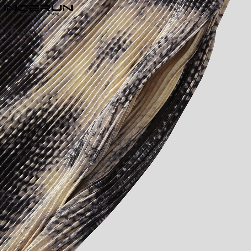 Quần baggy INCERUN ống rộng màu loang hợp thời trang cho nam