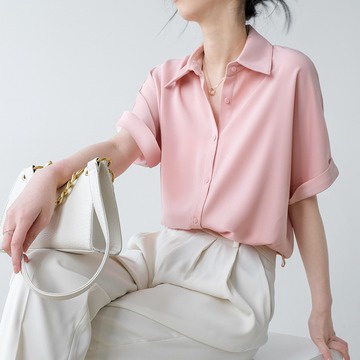 Áo Sơ Mi Mùa Hè Tay Ngắn Dáng Rộng Thiết Kế Kiểu Xếp Nếp Thời Trang Mùa Hè  Cho Nữ