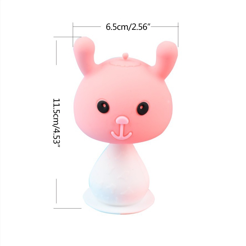 Đồ Chơi Gặm Nướu Bằng Hạt Silicon Không BPA Hình Thỏ Hoạt Hình Giảm Đau Cho Bé Sơ Sinh