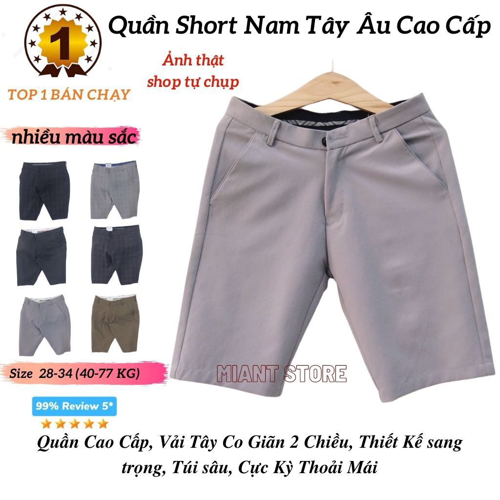 Quần Short Nam Tây Âu Cao Cấp QST01 , Quần Nam Vải Co Giãn, Form Chuẩn,Dễ Phối Đồ