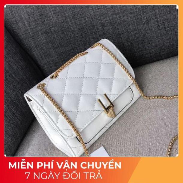 Túi xách đeo chéo nữ ( Mới ) KHÓA XOAY Chữ Y HÀN QUỐC trẻ trung / MÀU ĐEN trắng loại lớn