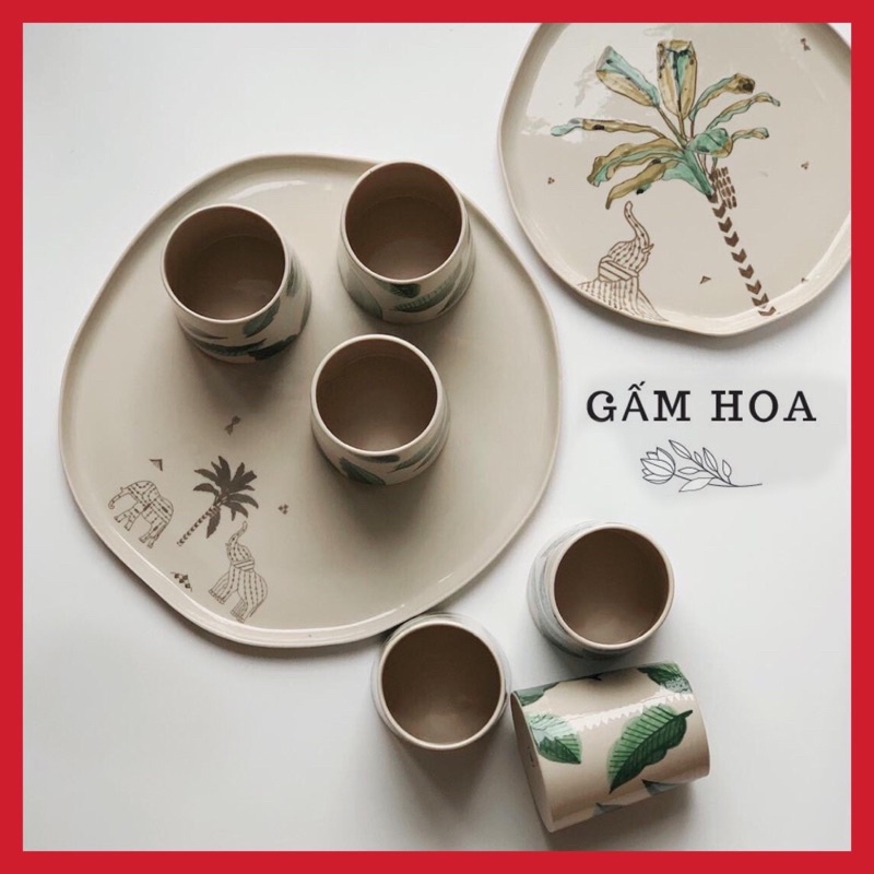 Đĩa gốm sứ nhiều kích thước, hoạ tiết vẽ tay sinh động