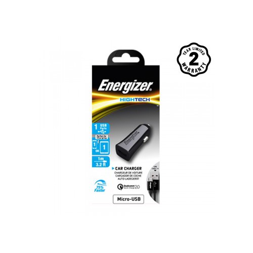 Sạc Ô tô Energizer Quick Charge 2.0 kèm cáp Micro USB cho xe hơi - DCA1QHMC3