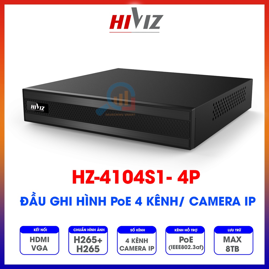 Đầu ghi hình Hiviz - HZ-4104S1-4P PoE 4 kênh camera IP - Chính hãng - Bảo hành 24 tháng