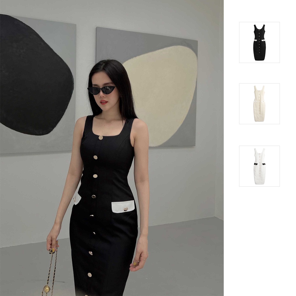 Đầm Dài Nữ Sleeveless Square Neckline , Chất Cotton tai , WDD000029_SOMEHOW